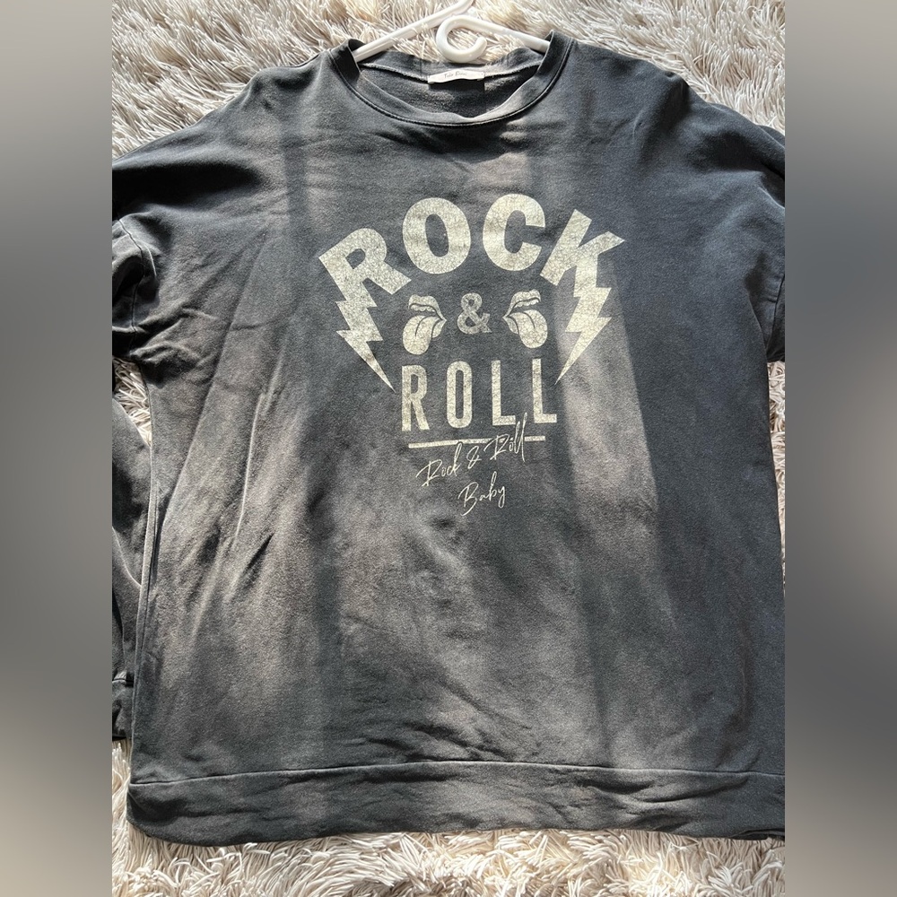 Grey Rock and Roll sweater.